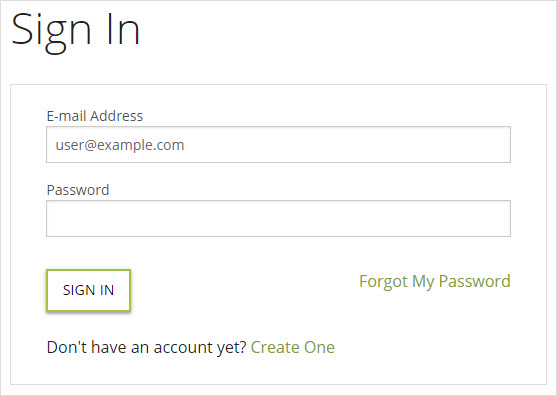 Online account sign in page