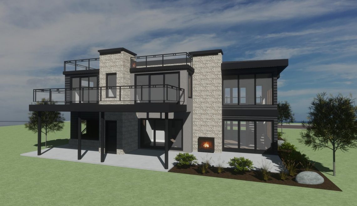 Modern two story home with rooftop balcony, and lots of natural light.