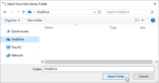 Select Your User Library Folder dialog 