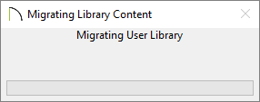 Migrating Library Content dialog