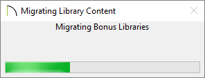 Migrating Library Content dialog