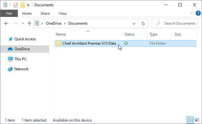 Copy the program's Data folder that is located on OneDrive