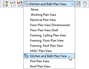 Selecting the Kitchen and Bath Plan View