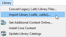 Library> Import Library from the menu